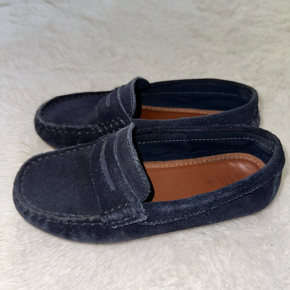 Zara kids suede dark blue navy loafers size 30 EU